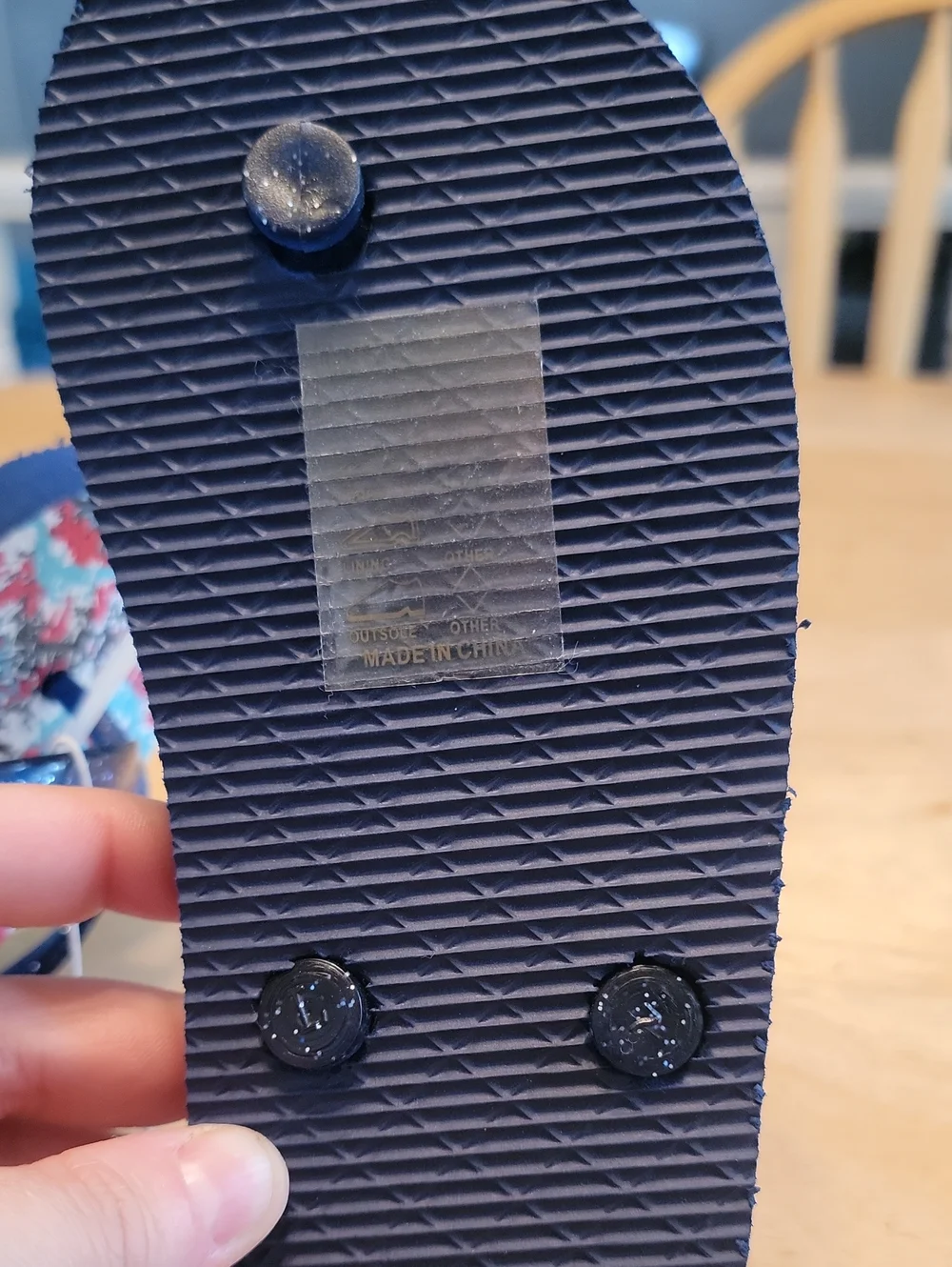 Girl's Elli Red, White, Blue  Multi Spiral Print Flip Flops Size 12-13